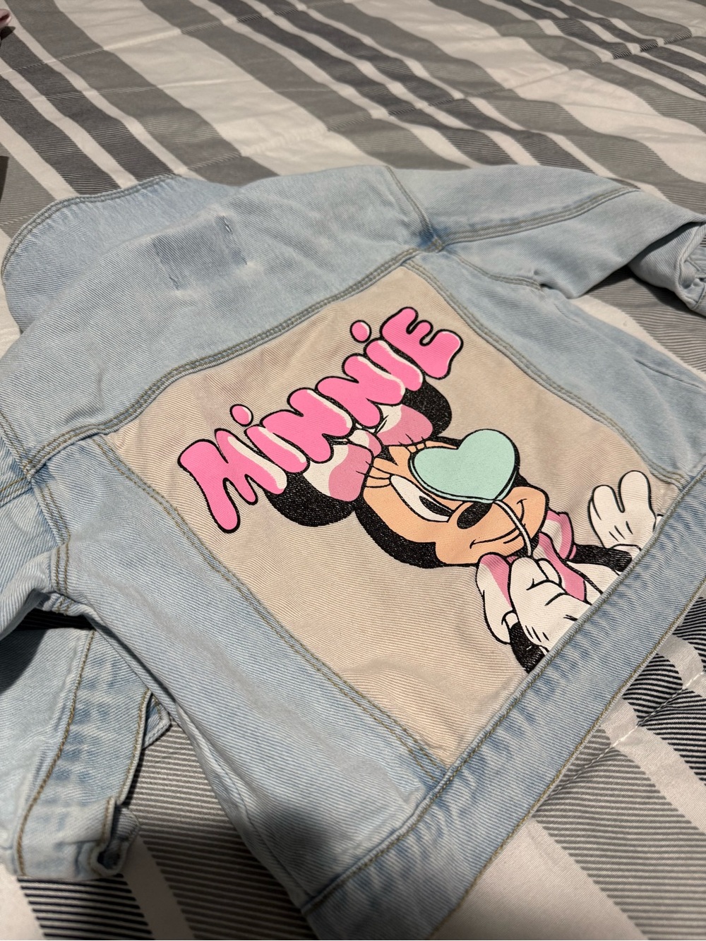 Minnie Mouse Light Wash Denim Jacket ZARA 2-3t